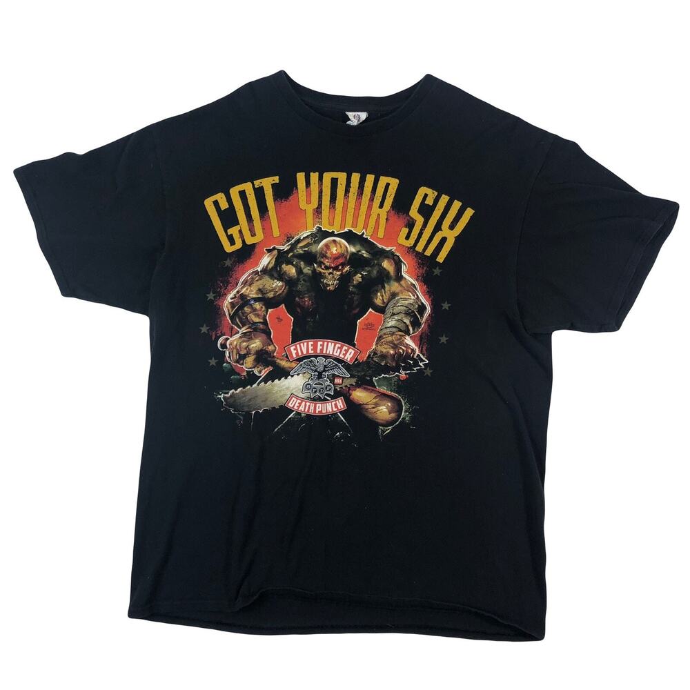 Five Finger Death Punch Got Your Six Heavy Metal Rock Band Tour T-Shirt Size L/M